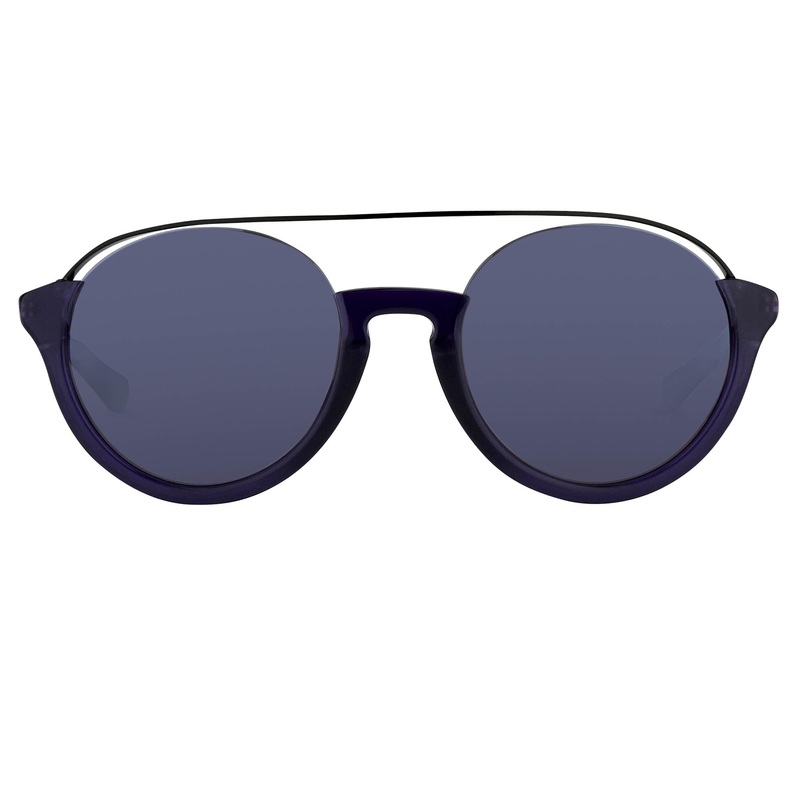 Kris Van Assche Sunglasses Round Black and Blue KVA83C4SUN