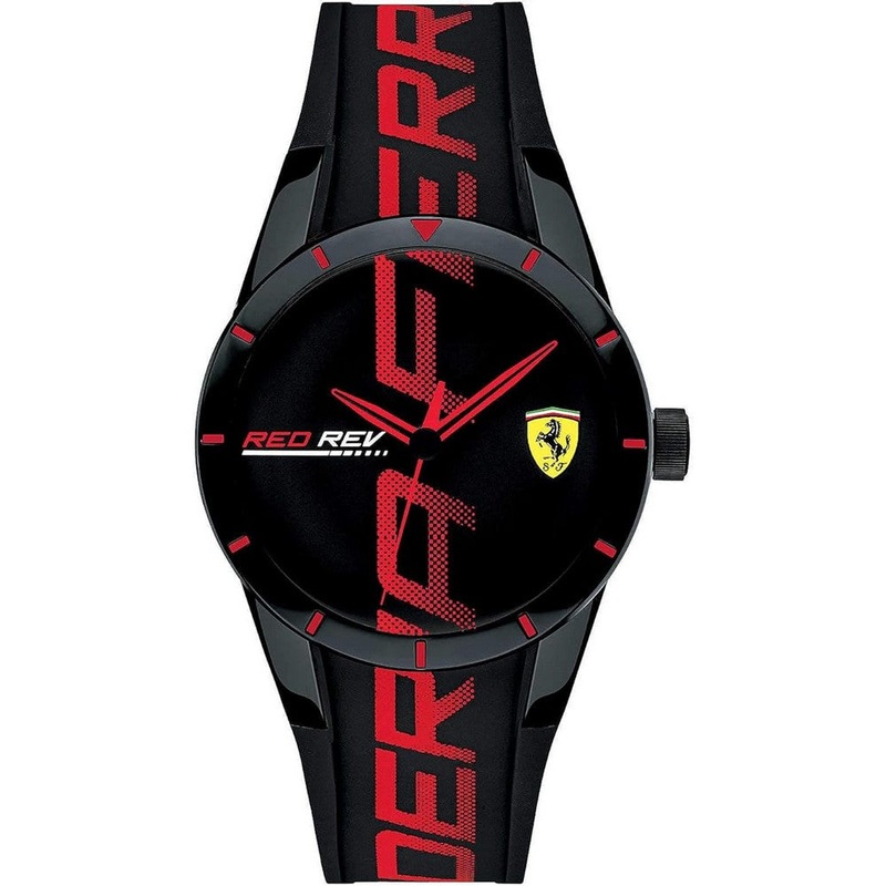 SCUDERIA Ferrari 0840026 RedRev Unisex Watch 38 Black Silicone