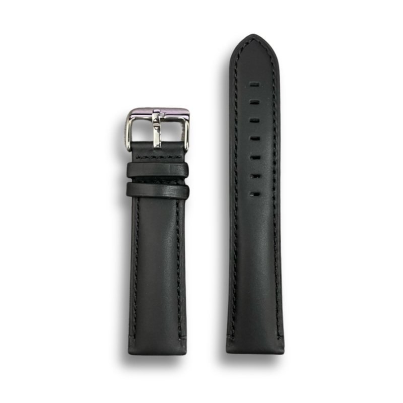 Peyton Rous Plain Black Leather Strap | 22MM
