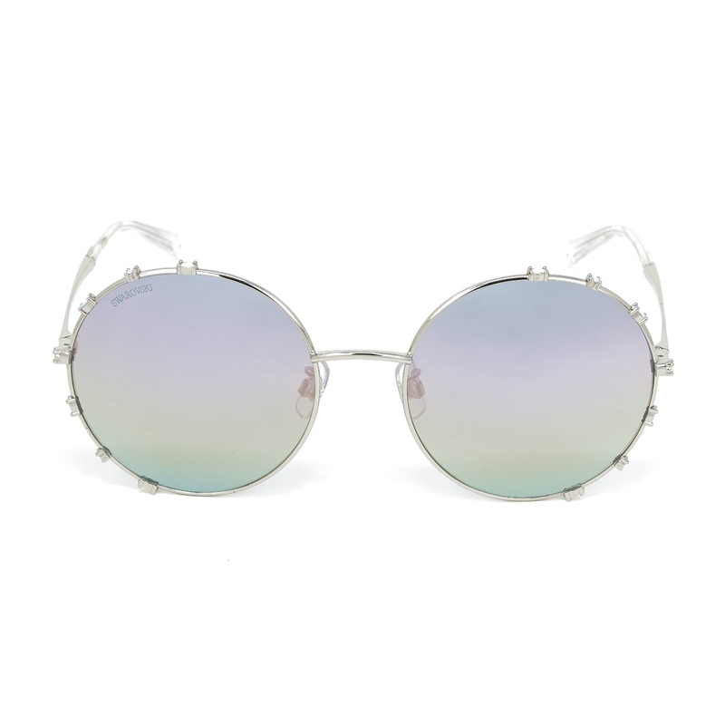 Swarovski Women’s Sunglasses Round Gradient Light Purple/Aqua Mirror SK0289-F/S 16Z