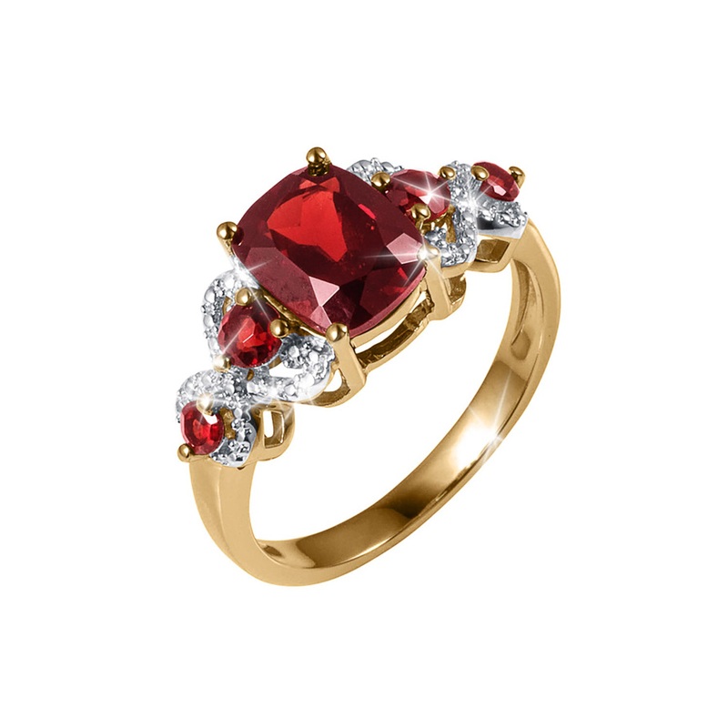 Garnet Twist Ladies Ring 5