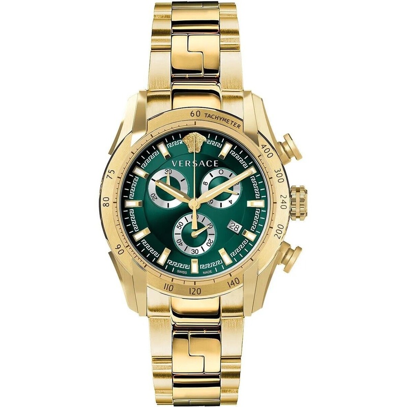 Versace V-Ray Chronograph Green Dial Men’s Watch VE2I00621