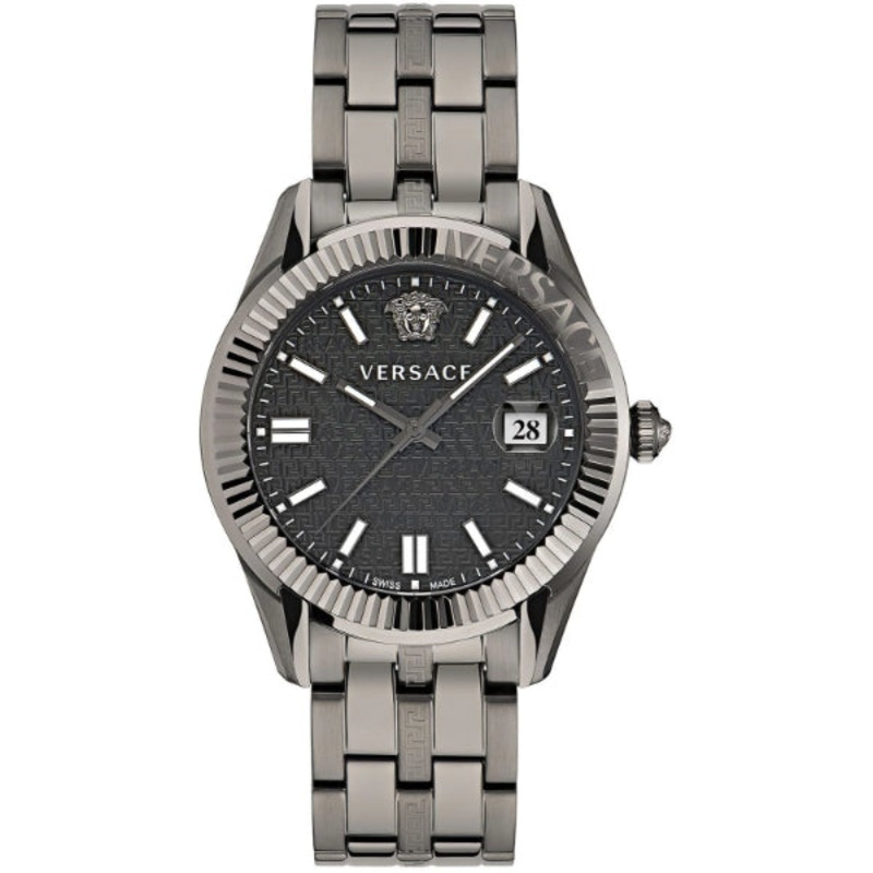 Versace Greca Time Two-tone Stainless Steel Black Dial Quartz Watch for Gents – VE3K00622