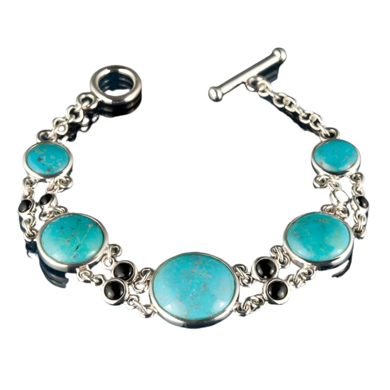 Turquoise and Onyx Bracelet