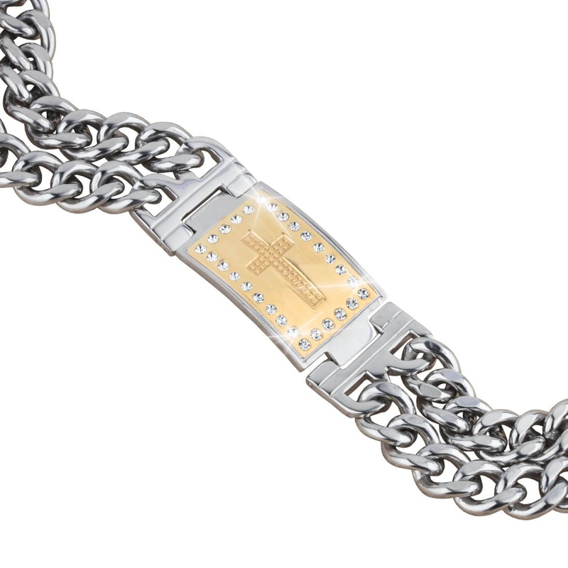 Two-Tone Cross Bracelet