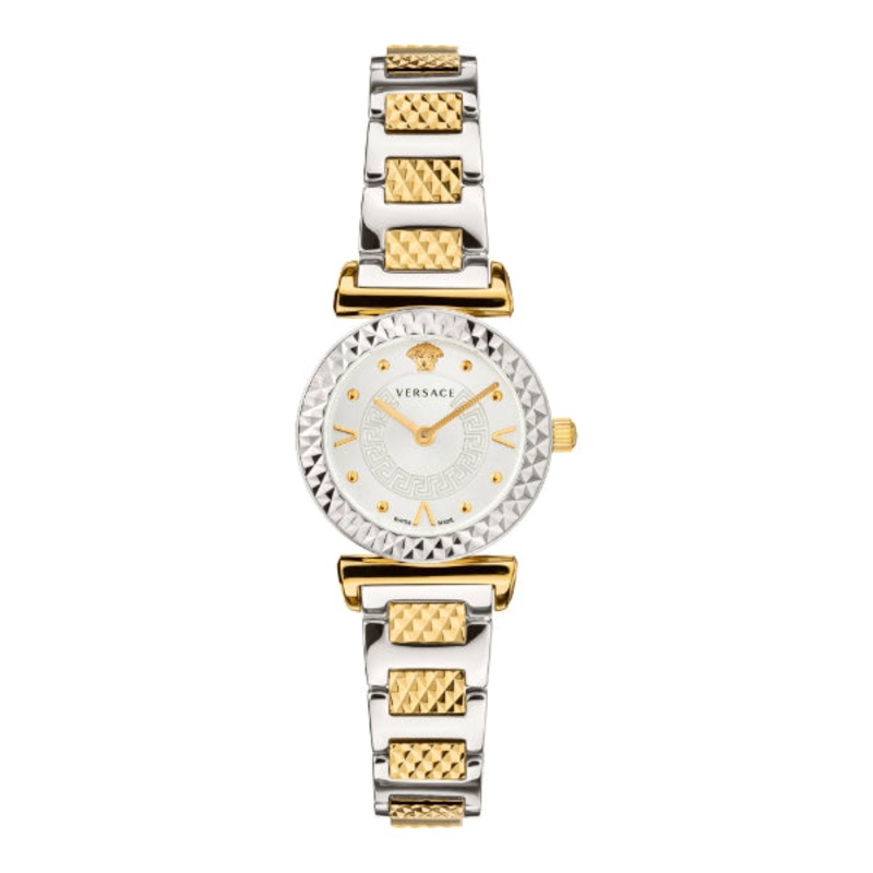 Versace Mini Vanity Two-tone Stainless Steel White Dial Quartz Watch for Ladies – VEAA01520