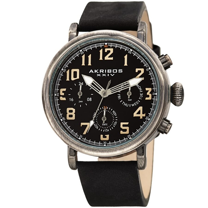 Akribos Xxiv Quartz Black Dial Men’s Watch AK1028BK