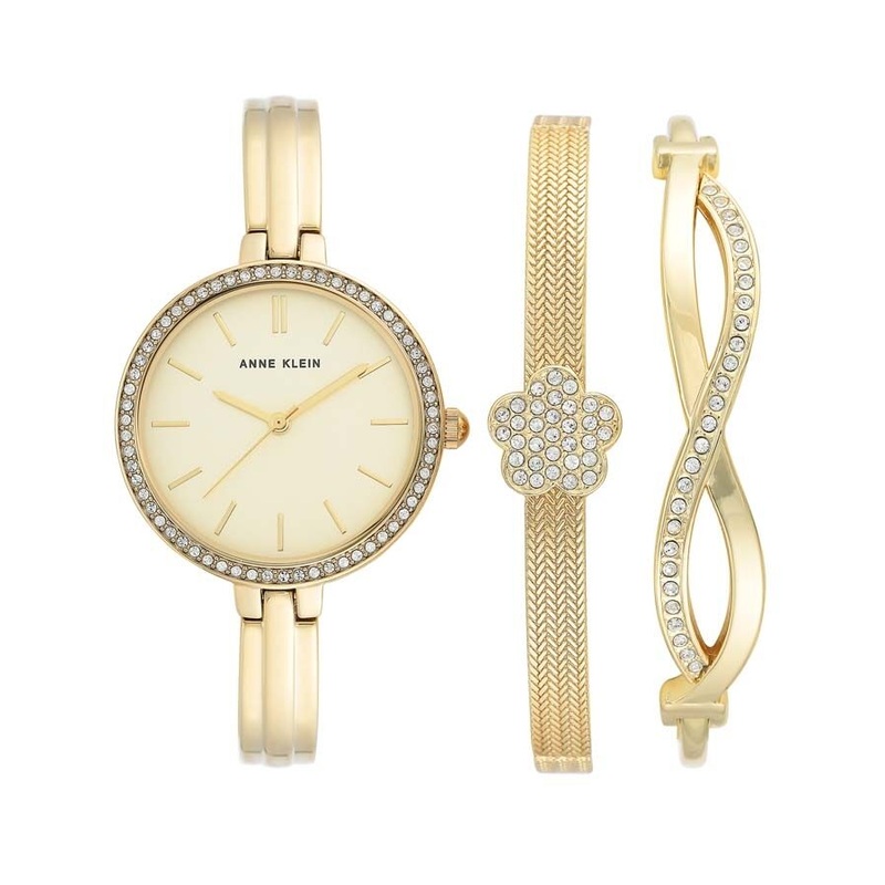 Anne Klein Quartz Ladies Watch and Bracelet Set AK/3398GBST