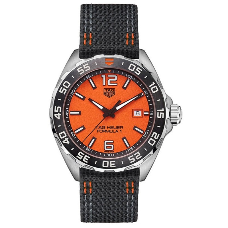 Tag Heuer Formula 1 Quartz Orange Dial Black Nylon Strap Watch for Men – WAZ101A.FC8305