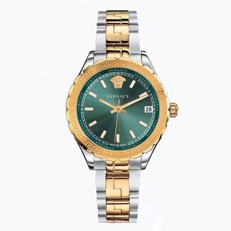 Versace Hellenyium GMT Two-Tone Stainless Steel Green Dial Quartz Watch for Gents – V11050015