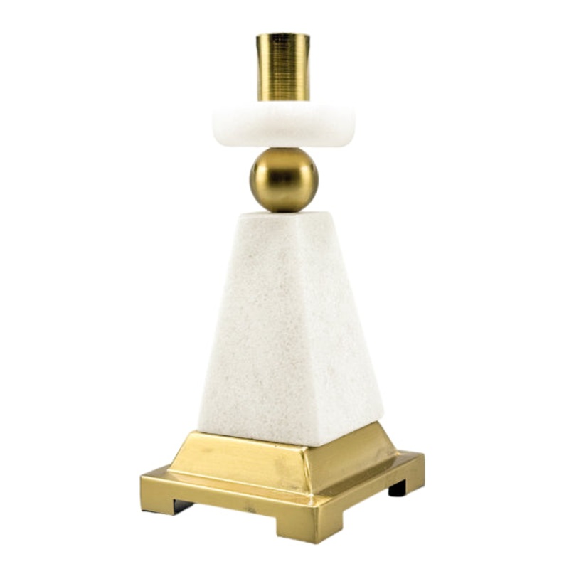 Caldel Stand White Marbel Gold Metal Base – 10.7 X 4.8