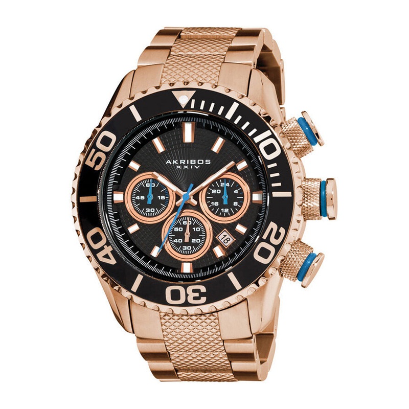 Akribos Xxiv Conqueror Black Etched Dial Men’s Watch AK512RG
