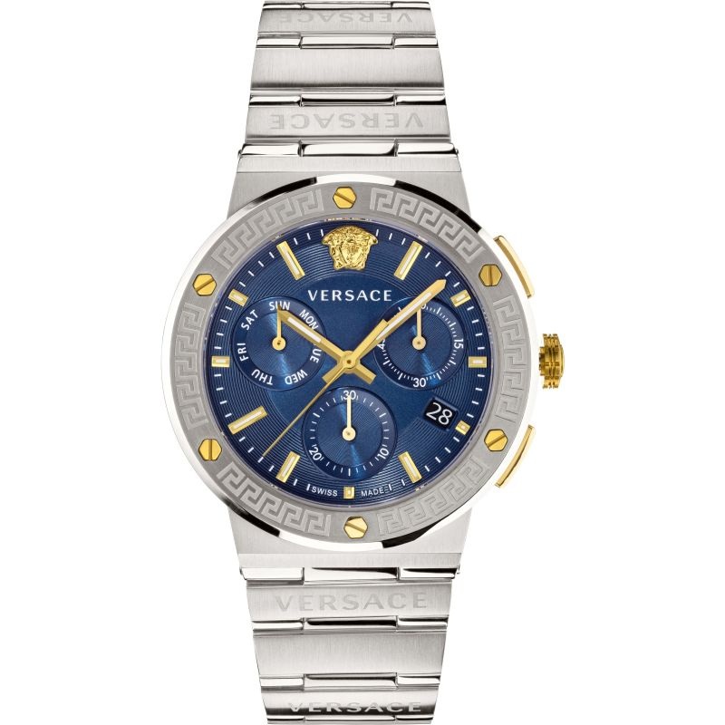 Versace Greca Logo CHR Men’s Blue Watch VEZ900221