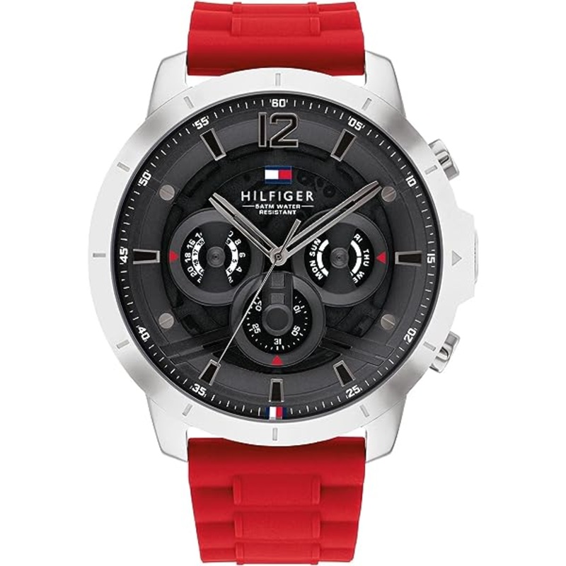 TOMMY HILFIGER LUCA RED SILICONE MEN’S WATCH| TH1710490