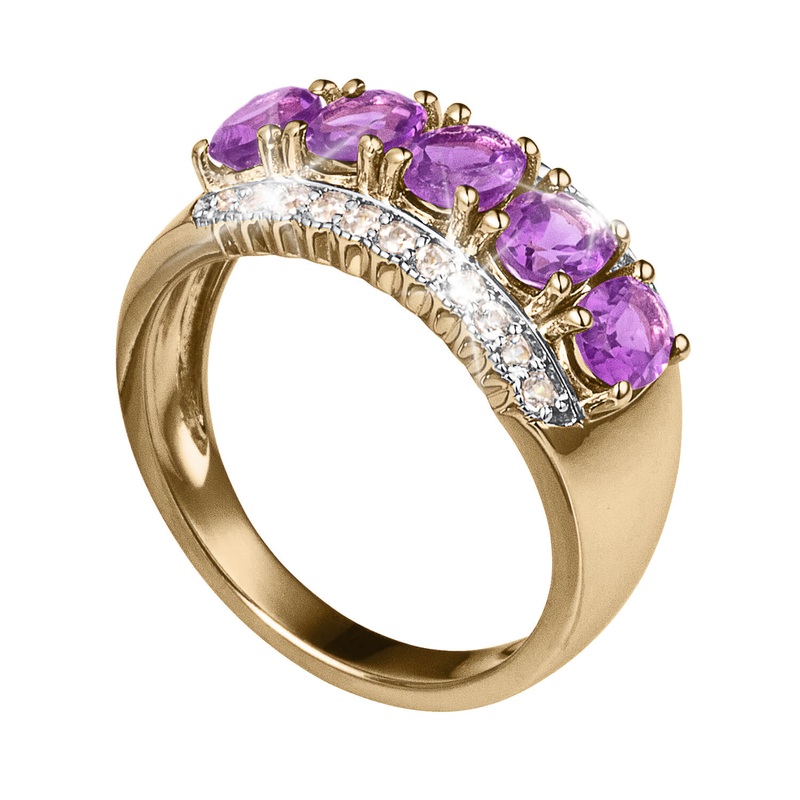Romantica Rainbow Amethyst Ladies Ring 5