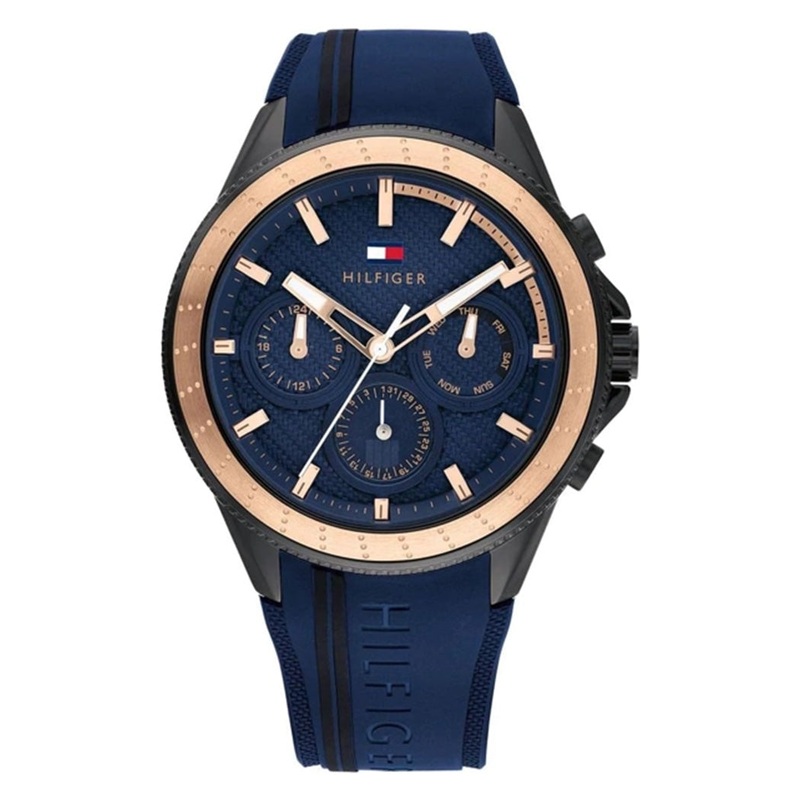 Tommy Hilfiger Men’s Watch Chronograph Aiden Blue/Rose Gold1791860