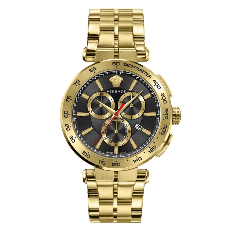 Versace Aion Chronograph Men’s Black Gold Watch VE6CA0623