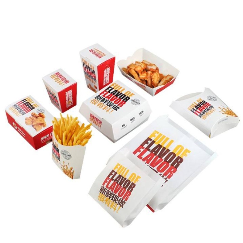 Disposable Fried Chicken Burger Fries Takeaway Packaging Box Boxes with Logo – Fried Chicken Packaging Boxes price