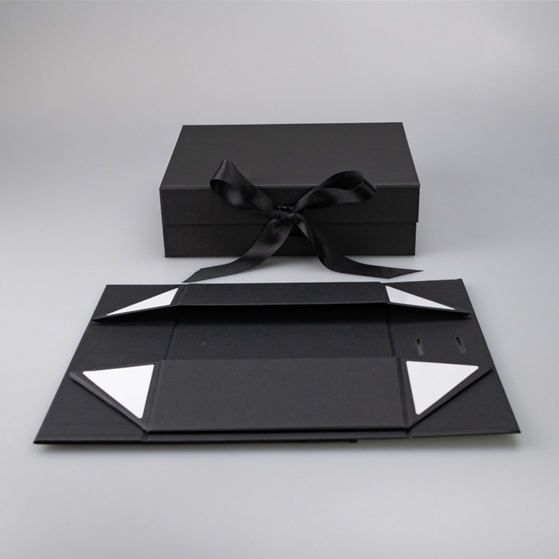 Luxury Matt Black Packaging Gift Box with Glossy UV Spot – Folding Paper Box and Magnetic Foldable Gift Box price