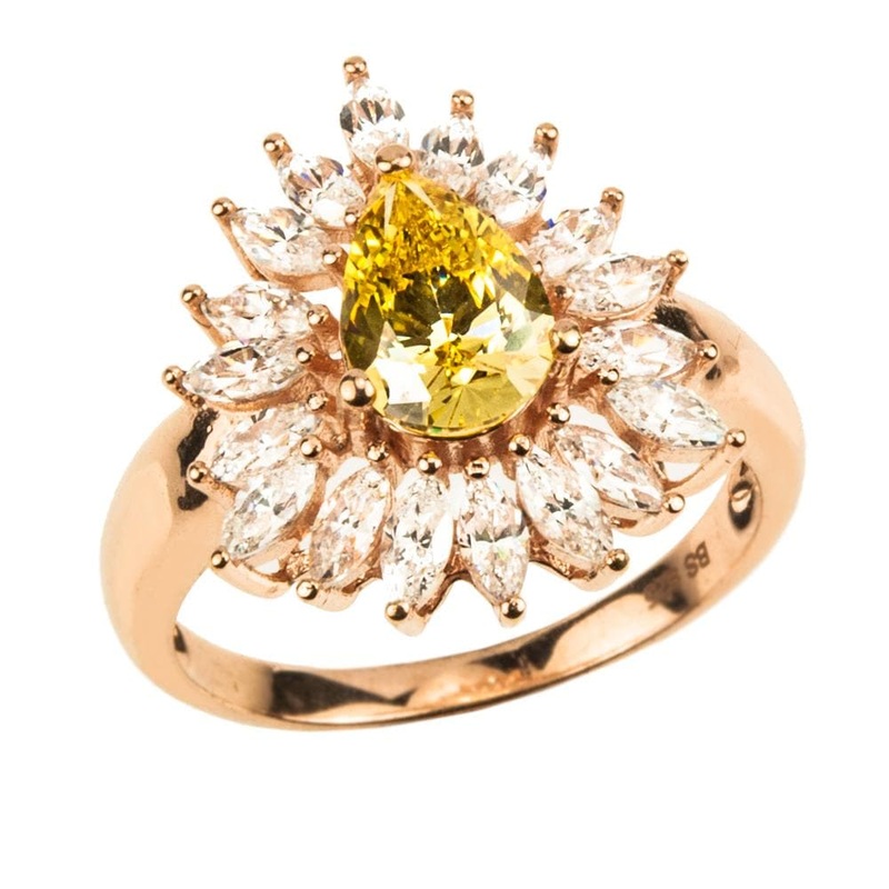 Canary Pear Ring 5