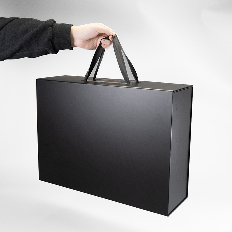 Custom Color Printing Luxury Fashion Flat Packing Folding Foldable Rigid Cardboard Carton Magnetic Paper Packaging Gift Present Shipping Storage Box with Ribbon – Flat Box and Flat Gift Box price