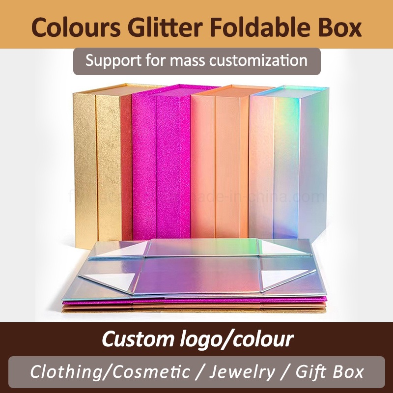 Custom Folding Colour Glitter Paper Gift Box for Cosmetic/Jewellery Necklace/Clothing/Shoes/Red Wine Products Packaging Gift Box with Magnet – Storage Box and Packaging Box price