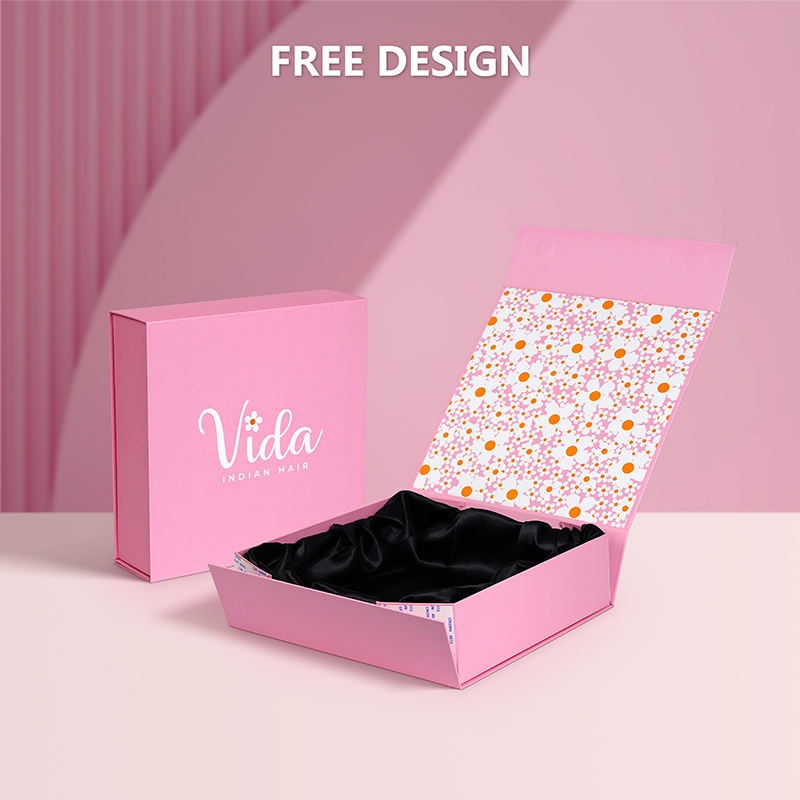 Custom Rigid Wig Packaging Box with Logo Satin Holder Wholesale – Rigid Wig Box and Custom Wig Packaging price
