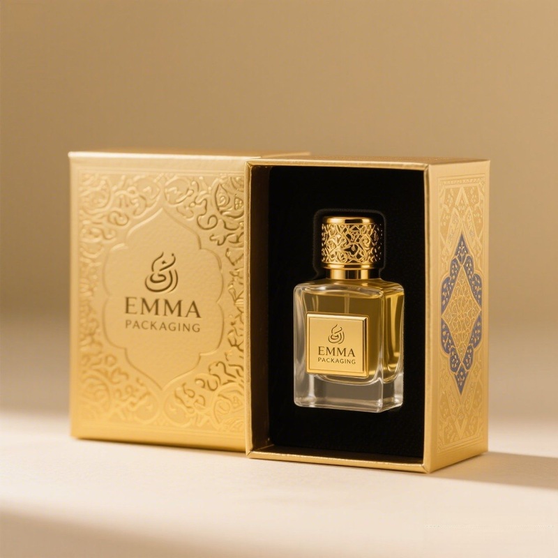 Golden Empty Perfume Box Set Arabic Design – Arabic Perfume Box and Perfume Box with Bottle price