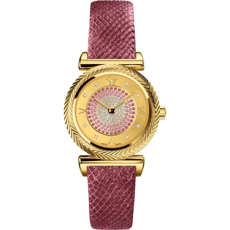 Versace V-Motif Vintage Burgundy Strap Women’s Watch VERE01118