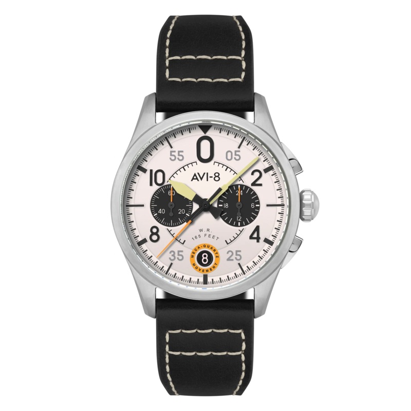 AVI-8 Spitfire Lock IWM Men’s White Black Chronograph Watch AV-4089-0B
