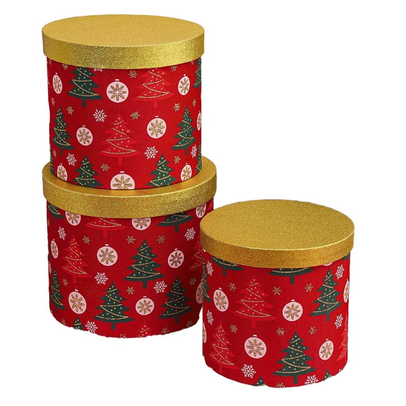 Customizable Foldable Gift Box Set with Three-Piece Christmas Round – Arched Gift Box and Gift Box price
