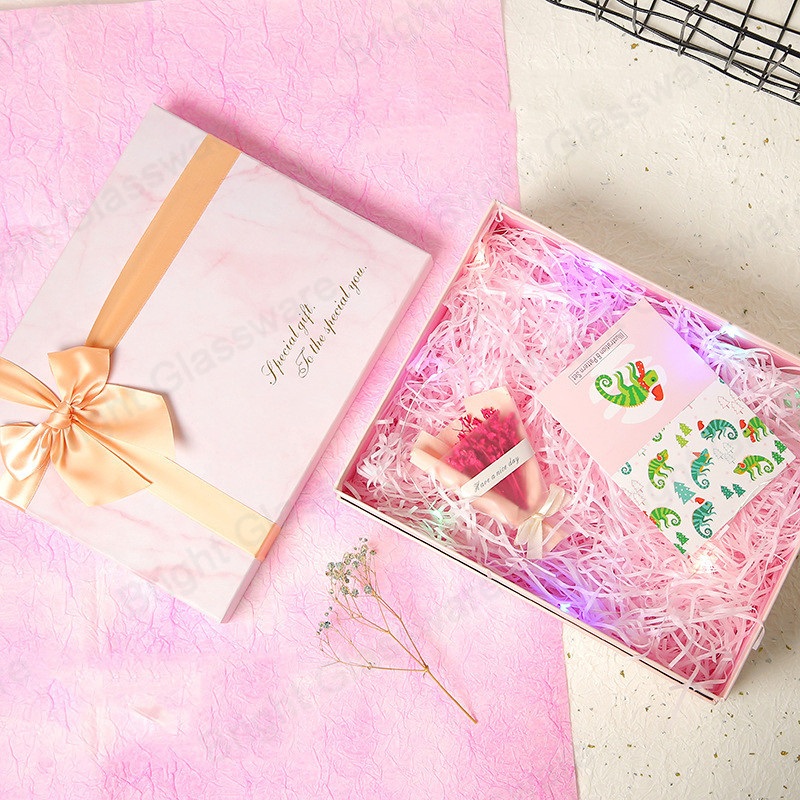 High Quality Ribbon Design Logo Pink Foldable Gift Box with Paper Bag – Pink Cosmetic Box and Wholesale Packaging price
