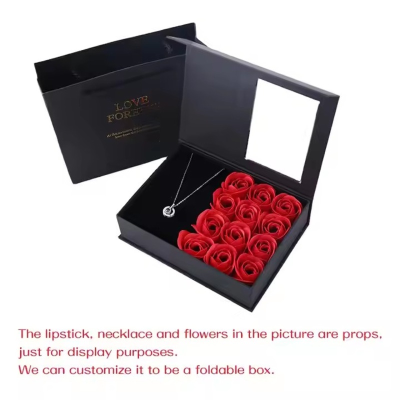 Wholesale Valentines Day Packaging Magnetic Folding Boxes Cmyk Printing PVC Window Flower Packaging Luxury Jewelry Box Package – Packaging Box and Folding Box price