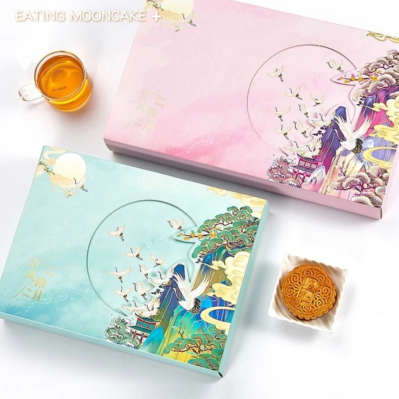 Custom Design Logo Food Grade Printing Recyclable Foldable Cake Food Cookie Bread Pastry Donut Macaron Paper Packaging Boxes – Mooncake Box and Paper Box price