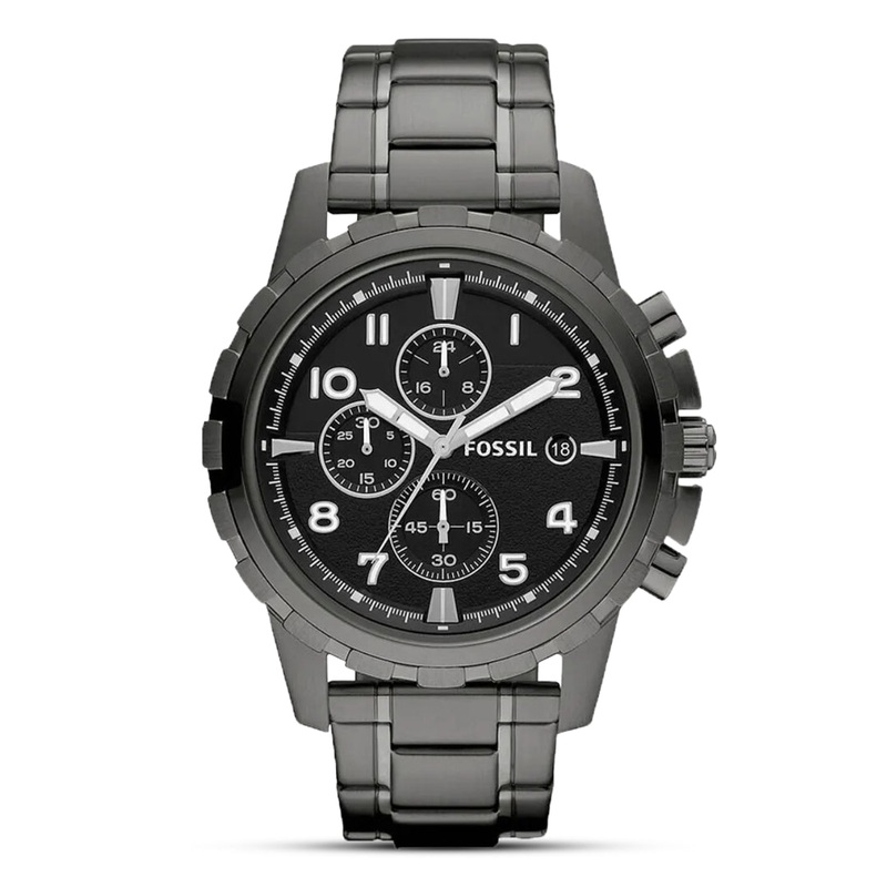 Fossil Dean Chronograph Smoke Stainless Steel Men’s Watch-FS4721