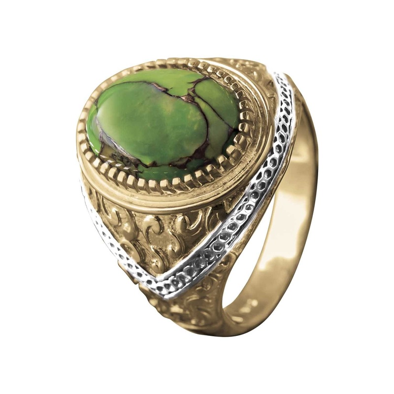 Green Copper Turquoise Ring 14
