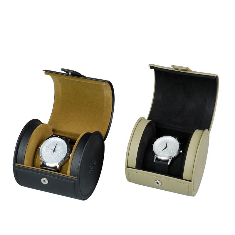 Luxury Hot Selling Round PU Leather Custom Logo Green Gift Watch Wrist Watch Display Box – Packaging Box and Paper Box price