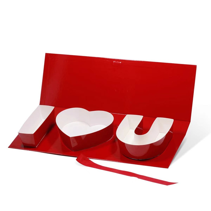 Sweet Flower Arrangement Fillable Chocolate Cardboard Packaging Box I Love You Shaped Gift Box for Valentines Day – Box and Gift Box price