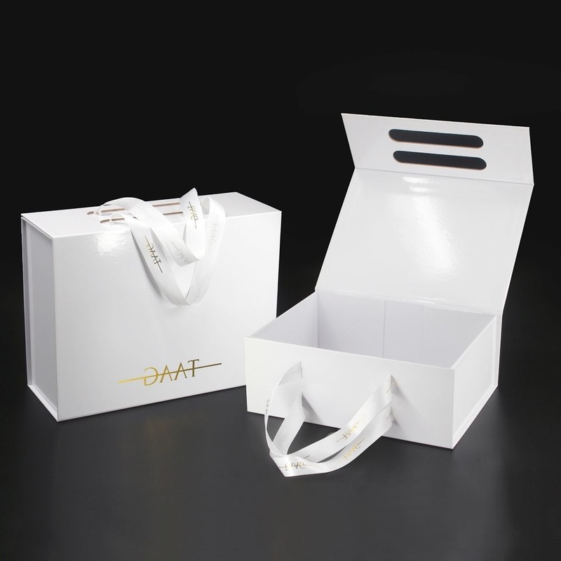Custom Box with Logo Packaging Luxe Large Rigid Folding Magnetic Closure Gift Box Pcakaging Box with Handle – Custom Box and Pcakaging Box price