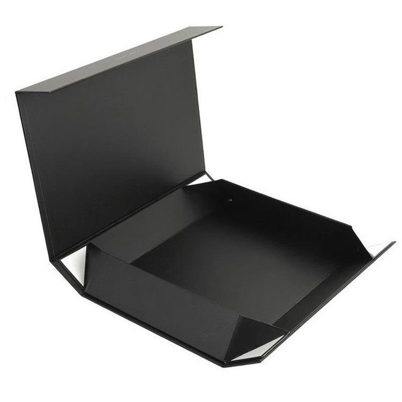Custom Magnetic Closure Matt Lamination Folding Paper Gift Box with Glossy Black UV Coating Logo – Necklace Boxes and Paper Boxes price