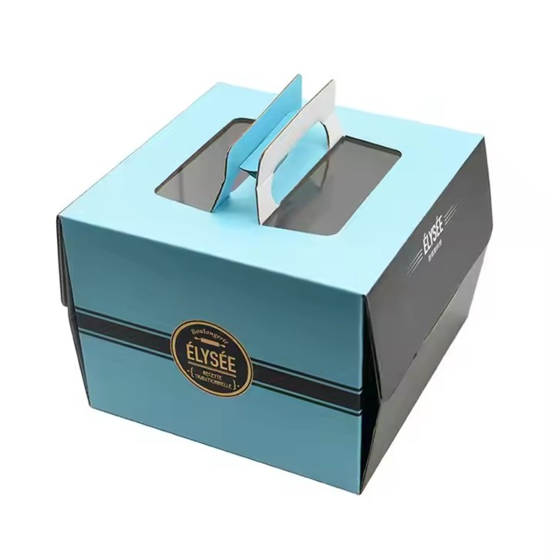 Food Grade Paper Cake Box Packaging Cake Slice Box with Window Handle Cake Board – Gift Box Cake Box Chocolate Box Cupcake Packing and Paper Box Candy Box Biscuits Box Cupcake Box price