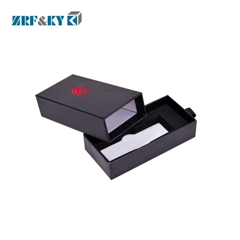 Black Paper PVC Window Drawer Box with Ribbon Handle – Custom Paper Box and Dark Black Paper Box price
