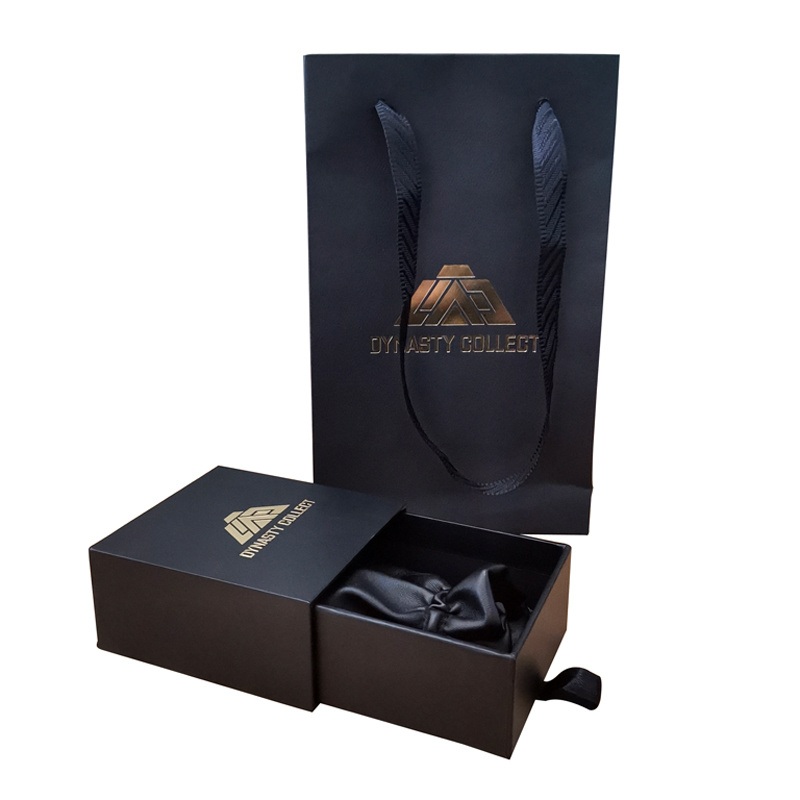 Custom Gold Foil Logo Gift Packaging Sliding Jewelry Gift Box with Pouch – Gift Boxes with Foil Logo and Jewelry Gift Box price