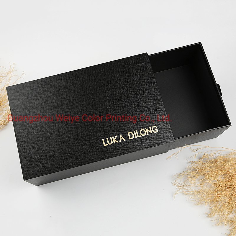 Fancy Paper Custom Gold Foil Promotion Printing Gift Packaging Drawer Box – Packing Box and Gift Box price