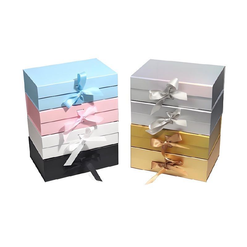 Promotional Blank Stock 2mm Rigid Cardboard Folding Magnetic Gift Packaging Box with Ribbon Customized Matt Coated Paper Box – Packaging Box and Folding Box price
