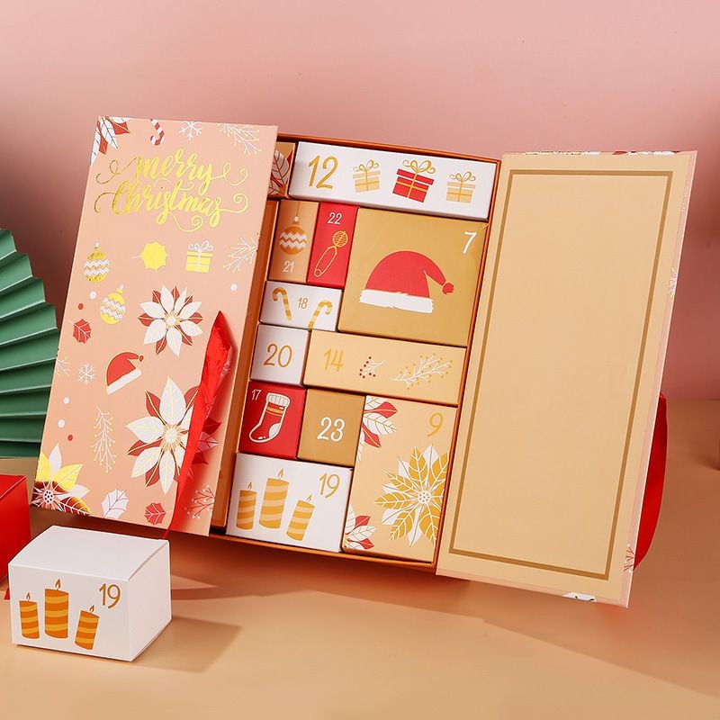 2025 Custom Gift Woman 25 Days Cosmetic Makeup Beauty Jewelry Jewellery Chocolate Christmas Advent Calendar Paper Cardboard Packaging Packing Gift Blind Box – Gift Box and Packaging Box price