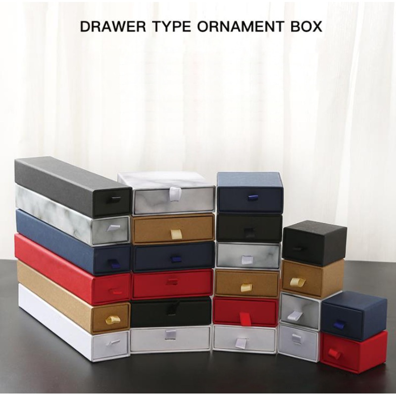 6 Colors and 4 Sizes of Cardboard Jewelry Gift Box, Necklace Box Bracelet Earrings Ring Jewelry Packaging Box Drawer Box Custom – Paper Box and Gift Box price