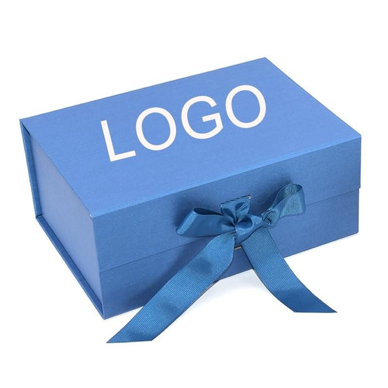 Blue Folding Packaging Box Cardboard for Holiday Lotion Skin Care Products with Ribbon Magnetic Gift Paper Box – Rose Flower Gift Box and Cylinder Box price