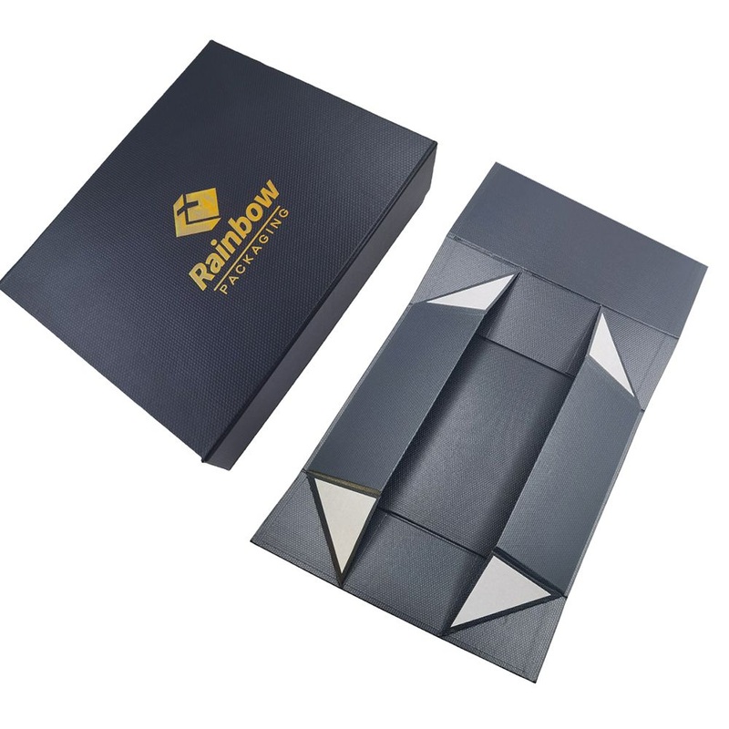 Custom Logo Printed Foldable Clothing Cosmetic Shoe Paper Packaging Black Magnetic Folding Gift Box – Magnetic Box and Folding Box price