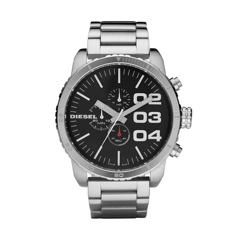 DIESEL DZ4209 Large Round Chronograph Men’s Watch 52 Black Stainless Steel